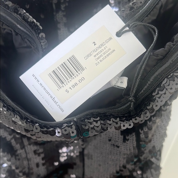 WeWoreWhat Strapless Corset Feathered Gown - Picture 7 of 9